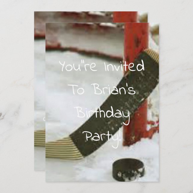 Invitation filet de hockey (Devant / Derrière)