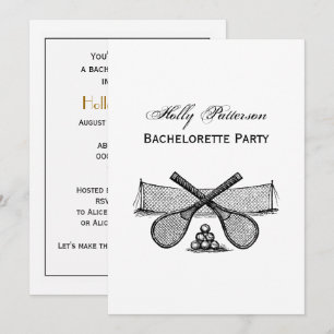 Invitation Filet de tennis vintage sportif, raquettes croisée
