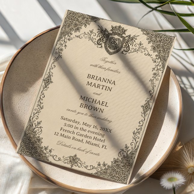 Invitation Filigrane Celtique Héraldique Royale (Créateur téléchargé)
