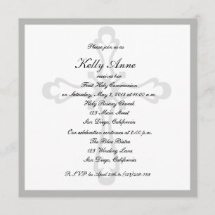 Invitation Filigrane religieux de croix d'invitation élégant
