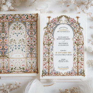 Invitation Filigree Rococo Mariage Floral Arch