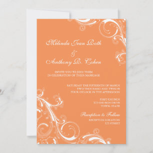 Invitation Filigree Swirl Orange