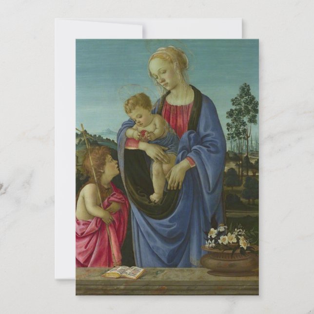 Invitation Filippino Lippi - La Vierge et l'enfant avec Saint (Devant)