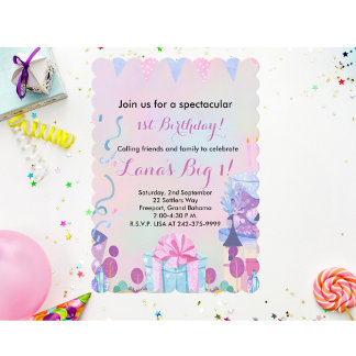Invitation Fille 1er anniversaire