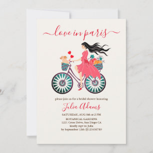 Invitation Fille à bicyclette Tomates de pompes Bridal Shower