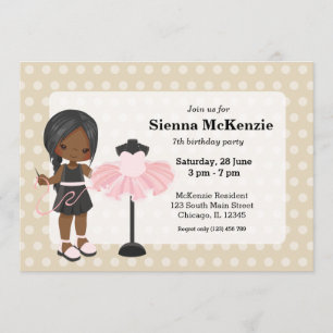 Invitation Fille à coudre