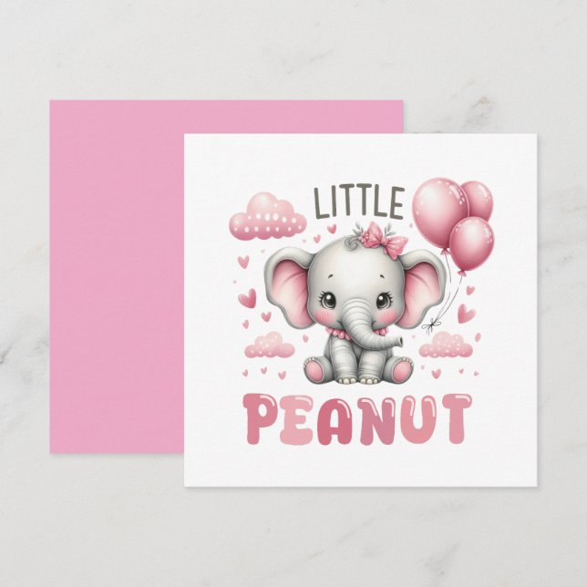 Invitation Fille adorable petite cacahuète  (Devant / Derrière)