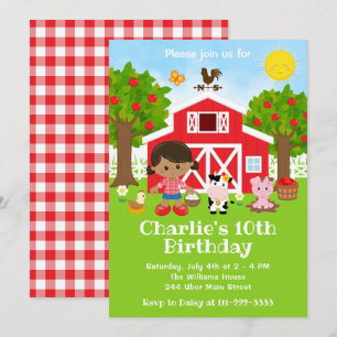 Invitation Fille afro-américaine pour anniversaire de la cour