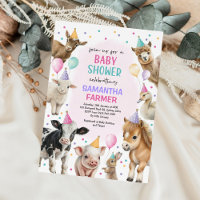 Fille Animaux de ferme Ballons Baby shower Barnyar