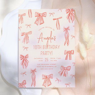 Invitation Fille Anniversaire Arc-en-ciel Rose Fantaisiste