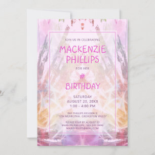 Invitation Fille Anniversaire rose violet amusant