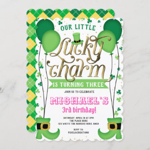 Invitation Fille Anniversaire, Saint Patrick's Day, Charmant