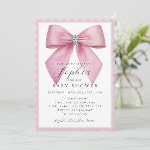 Invitation Fille Arc Rose Baby Shower