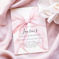 Fille au Nœud Rose Premier Anniversaire 