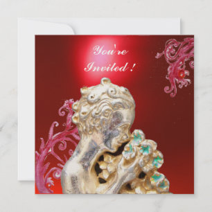 Invitation FILLE AUX FLEURS, Rubis rouge