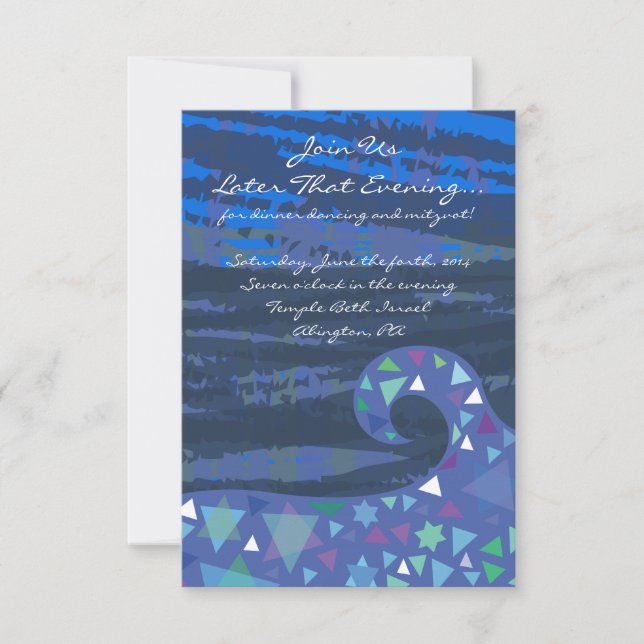 Invitation Fille avec étoiles dans sa Bat mitzvah de cheveux  (Devant)
