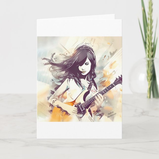 Invitation Fille avec musique rock vibes (Devant)
