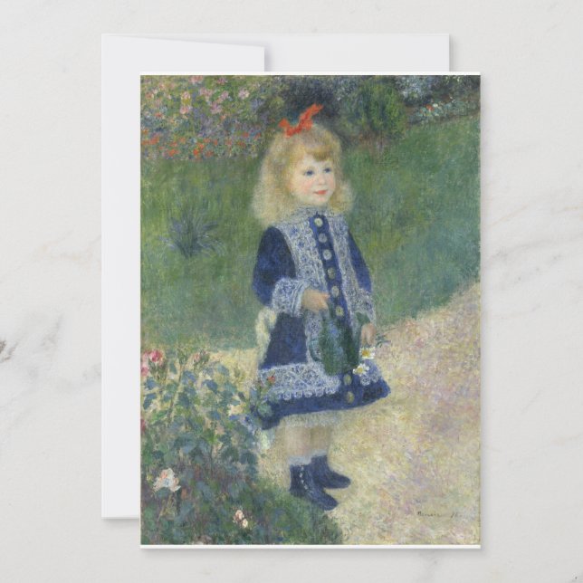 Invitation Fille avec une canne d'arrosage Renoir (Devant)