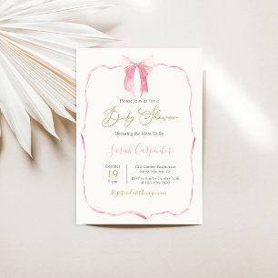 Invitation Fille Baby shower de la ceinture rose
