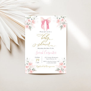 Invitation Fille Baby shower de la ceinture rose