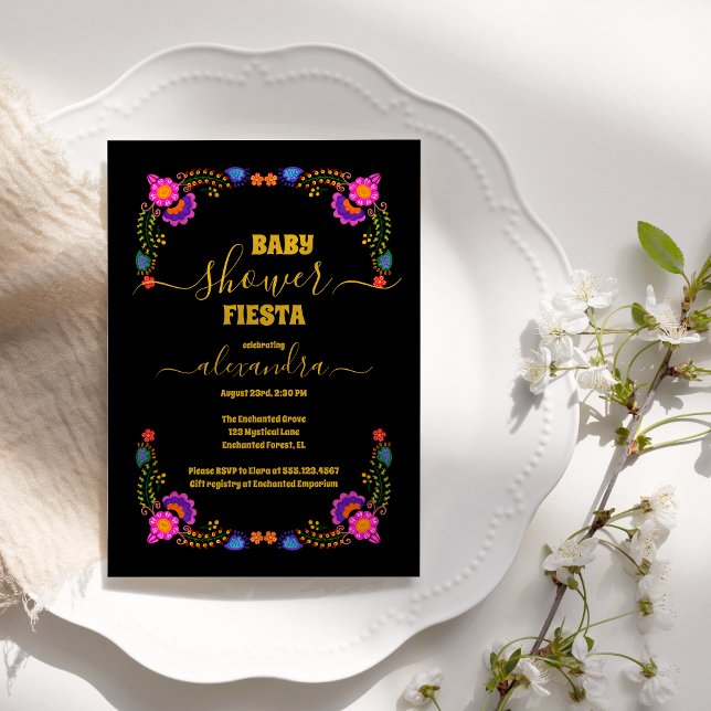 Invitation Fille Baby shower Floral Mexicaine Vibrant (Créateur téléchargé)