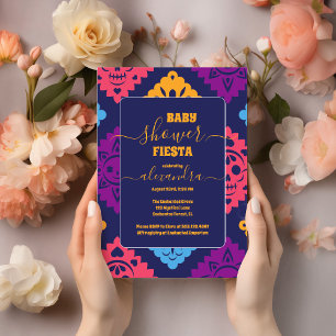 Invitation Fille Baby shower Floral Mexicaine Vibrant