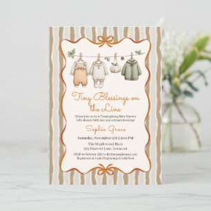 Invitation Fille Baby shower Thanksgiving Cosy Cloche