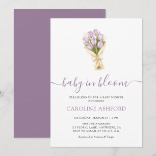 Invitation Fille Baby Shower Tulipes Baby En Fleur