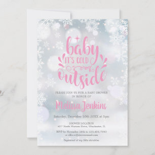 Invitation Fille Bébé C'est Froid Dehors Bébé Shower Hiver