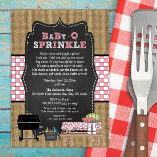 Invitation Fille Bébé Q Sprinkel, Baby shower barbecue, BÉBÉ