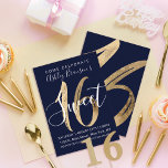 Invitation Fille Blanc Marine Bleu Or Huile Douce 16<br><div class="desc">Cette invitation à fêter des 16 ans Sweet est parfaite pour un jeune adolescent branché et élégant, blanc et bleu marine chic, avec une feuille d'or imitation imprimée. Le design élégant et glamour de cette invitation sera le complément parfait à la journée parfaite de toute fille. Personnalisez ce design personnalisé...</div>