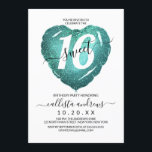 Invitation Fille Blanc Turquoise Parties scintillant Coeur Ba<br><div class="desc">Cette invitation à fêter un sweet sixteen féminin, moderne et mignon est parfaite pour la jeune fille branchée et élégante. Il présente une fausse sirène turquoise verte brillante parties scintillant ballon de coeur avec un grand "16" sur un arrière - plan blanc simple. C'est un design élégant, cool, joli et...</div>