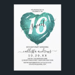 Invitation Fille Blanc Turquoise Parties scintillant Coeur Ba<br><div class="desc">Cette invitation à fêter un sweet sixteen féminin, moderne et mignon est parfaite pour la jeune fille branchée et élégante. Il présente une fausse sirène turquoise verte brillante parties scintillant ballon de coeur avec un grand "16" sur un arrière - plan blanc simple. C'est un design élégant, cool, joli et...</div>