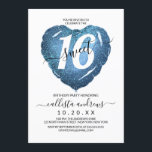 Invitation Fille Bleu Bleu Parties scintillant Coeur Balloon<br><div class="desc">Cette invitation à fêter un sweet sixteen féminin, moderne et mignon est parfaite pour la jeune fille branchée et élégante. Il présente une fausse parties scintillant bleue scintillante avec un grand "16" au-dessus d'un simple arrière - plan blanc. C'est un design élégant, cool, joli et chic et amusant ! ***REMARQUE...</div>