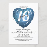Fille Bleu Bleu Parties scintillant Coeur Balloon