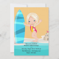 Fille Blonde Été Plage Anniversaire