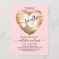 Fille Blush Or Rose Foil Coeur Balloon Sweet 16