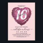 Invitation Fille Blush Parties scintillant rose Coeur Balloon<br><div class="desc">Cette invitation à fêter un sweet sixteen féminin, moderne et mignon est parfaite pour la jeune fille branchée et élégante. Il présente une fausse parties scintillant rose brillant avec un grand "16" en plus d'un simple arrière - plan rose vif. C'est un design élégant, cool, joli et chic et amusant...</div>