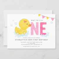 Fille canard en caoutchouc Premier anniversaire fê