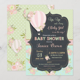 Invitation Fille chaude florale d'invitation de baby shower