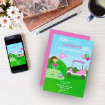 Invitation Fille cool de golf à thème fête d'anniversaire<br><div class="desc">Présentez notre invitation à la Fête d'Anniversaire de Golfing pour filles ! Une invitation personnalisée,  conçue pour les petits amateurs de golf,  vous attend pour une fête swing. Sans stress et facile à customiser,  il garantit une journée bien remplie sur les greens.</div>