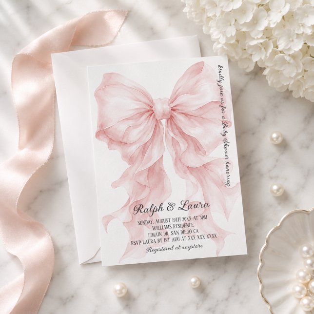 Invitation Fille Coquette Arc-en-ciel Bébé Shower Rose (Créateur téléchargé)