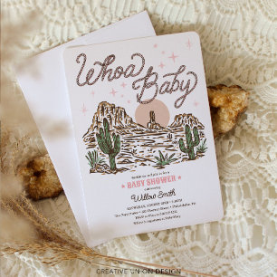 Invitation Fille Cowgirl de l'Ouest Whoa Baby Shower
