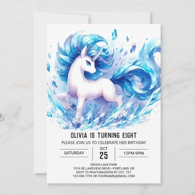 Invitation Fille Custom Horse Anniversaire (Devant)