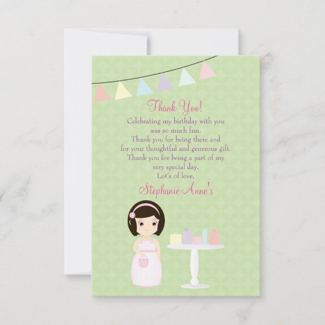 Invitation Fille d'anniversaire à la table de cadeaux (Devant)
