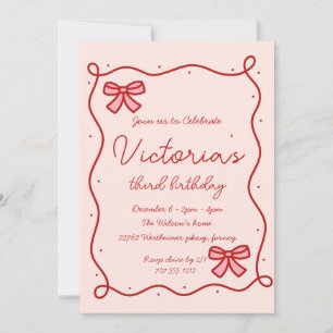 Invitation Fille d'anniversaire à l'arc dessinée à main whims