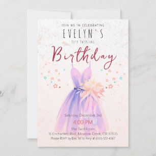 Invitation Fille d'anniversaire ballerine tutu rose fête de d