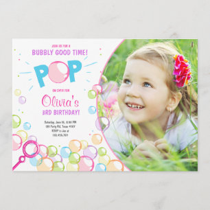 Invitation Fille d'anniversaire de POP d'invitation de fête