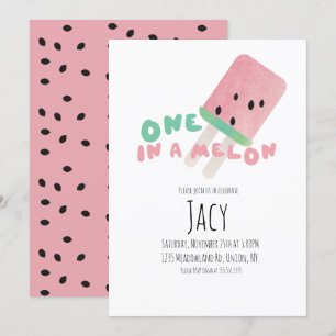Invitation Fille d'anniversaire pastèque / Fête d'une pastèqu