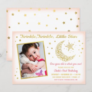 Invitation Fille d'anniversaire photo scintillante, scintilla